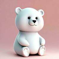 Ai generate photo 3d render of a cute polar bear, product design