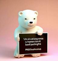 Ai generate photo 3d render of a cute polar bear, product design