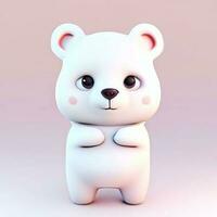 Ai generate photo 3d render of a cute polar bear, product design