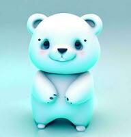 Ai generate photo 3d render of a cute polar bear, product design