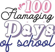 100 days of school t-shirt design vector