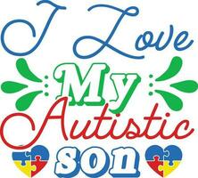 Autism t-shirt design vector