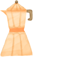 café desenho animado aguarela estilo png