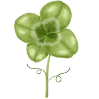 Cartoon Green Lucky Four Leaf Irish Clover for St. Patrick's Day png