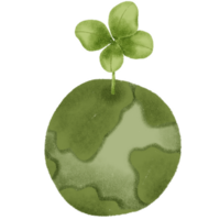 Cartoon Green Lucky Four Leaf Irish Clover for St. Patrick's Day png