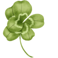 Cartoon Green Lucky Four Leaf Irish Clover for St. Patrick's Day png