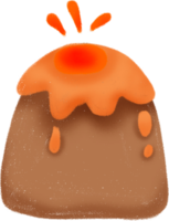 Cute cartoon volcano hand drawn style png