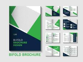 Company profile bifold brochure design template vector