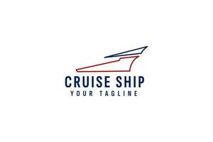 Cruise ship logo vector icon illustration