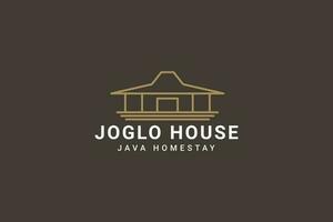 Joglo house logo vector icon illustration