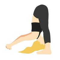 Yoga pose in cartoon flat style vector