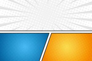 Blank abstract comic book page background with halftone vector