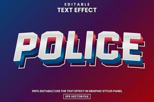 Modern police gradient editable text effect template, vector illustration