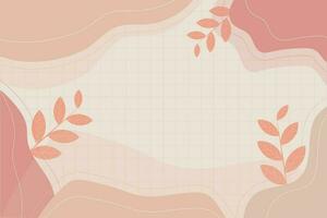 Abstract waving aesthetic pastel background with flower vector