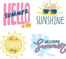 Set Collection Summer Lettering Quote Illustration vector