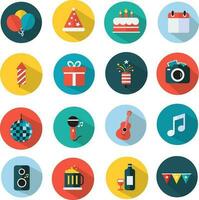 icono conjunto para fiesta y celebracion en plano diseño vector