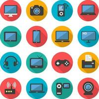 Computer and Mobile Devices flat icon set vector