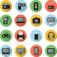 Computer and electronic devices flat icon vector