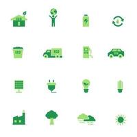 Ecology  icons set on white background vector