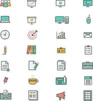 Business and Office flat icons vector
