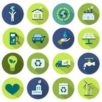 Ecology icon set flat design. vector illustration