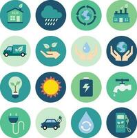 Ecology flat icon set.vector illustration vector