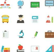 conjunto de iconos de educación vector