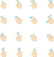 hand gestures icons set vector