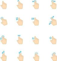 hand gestures icons set vector