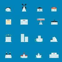 Building icon set in flat design.Vector illustration vector