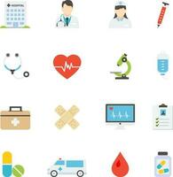 médico icono conjunto vector ilustraciones