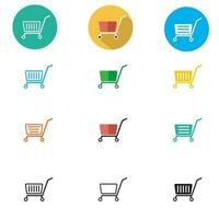 shopping cart icons on white background vector