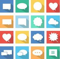 speech bubbles set in flat style vector