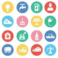 industrial icons in flat style on white background.Vector illustration vector
