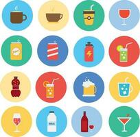 bebidas íconos conjunto vector