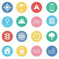 Map Icon and Location Icon in flat design on white background.Vector illustration vector