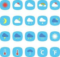 Vector of flat color weather icon