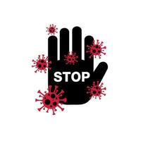 detener corona virus.stop covid-19 firmar y símbolo. vector ilustración