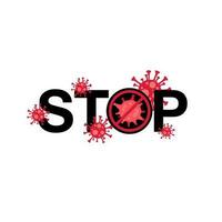 Sign caution STOP COVID-19 coronavirus on white background vector