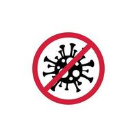 firmar icono precaución virus. detener coronavirus covid-19 firmar en blanco antecedentes vector