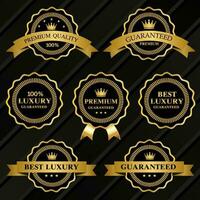 premium quality gold vector badges and labels