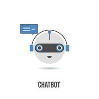 chatbotvoz firmar diseño, robot logo icono icono. voz Servicio larva del moscardón vector