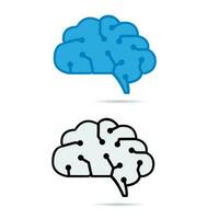 Artificial brain icon, Artificial intelligence. Digital electronic robot brain vector