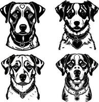 portraits of cute dogs vector logo stencil