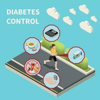 Diabetes Control Isometric Concept vector