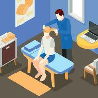 Bandage Applying Isometric Illustration vector