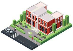 Isometric Classic Building Composition vector