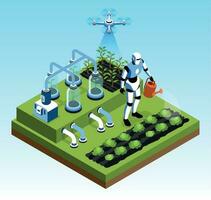 isométrica inteligente granja aislado concepto vector