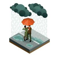 Isometric Storm Weather Concept vector