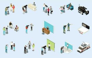 Media Isometric Set vector